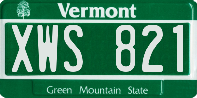 VT license plate XWS821