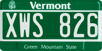 VT license plate XWS826
