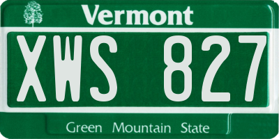 VT license plate XWS827