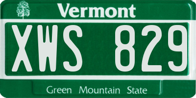 VT license plate XWS829