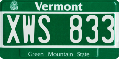 VT license plate XWS833