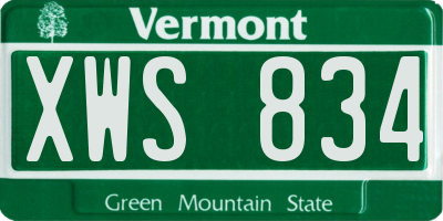 VT license plate XWS834