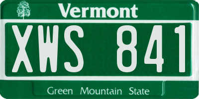 VT license plate XWS841