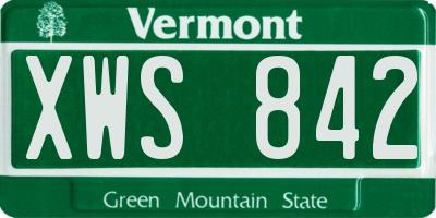 VT license plate XWS842