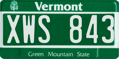 VT license plate XWS843