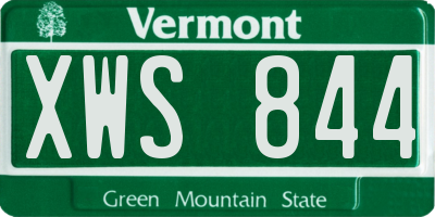 VT license plate XWS844