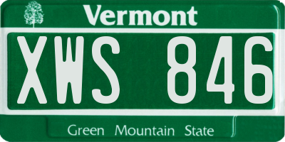 VT license plate XWS846