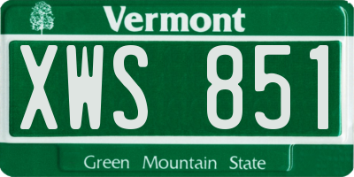 VT license plate XWS851
