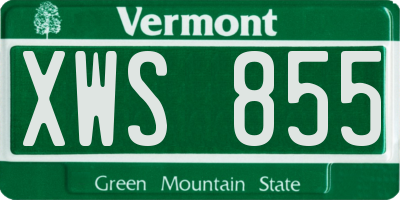 VT license plate XWS855