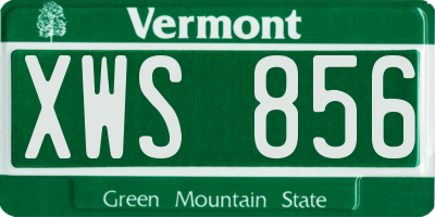 VT license plate XWS856