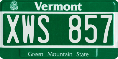 VT license plate XWS857