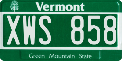 VT license plate XWS858