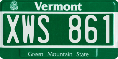 VT license plate XWS861