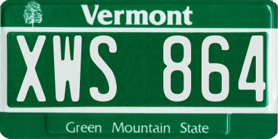 VT license plate XWS864