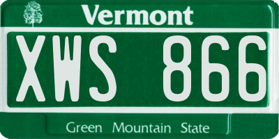 VT license plate XWS866