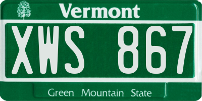VT license plate XWS867