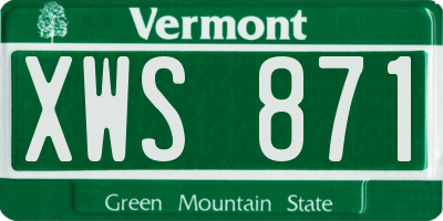 VT license plate XWS871