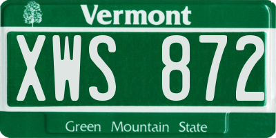 VT license plate XWS872