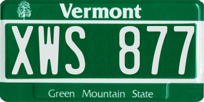 VT license plate XWS877