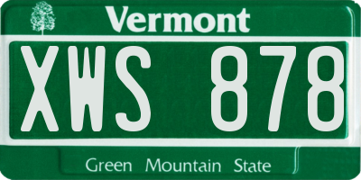 VT license plate XWS878