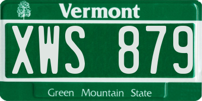 VT license plate XWS879