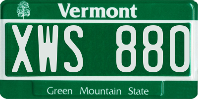 VT license plate XWS880