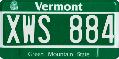 VT license plate XWS884