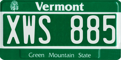 VT license plate XWS885