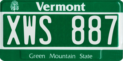 VT license plate XWS887
