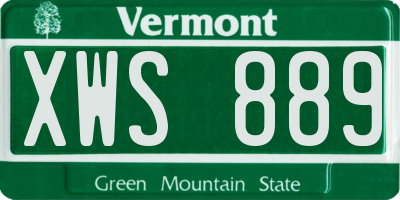 VT license plate XWS889