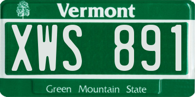 VT license plate XWS891