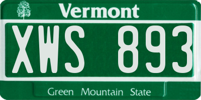 VT license plate XWS893