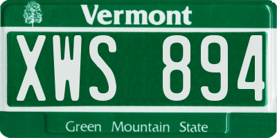 VT license plate XWS894