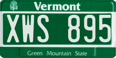 VT license plate XWS895