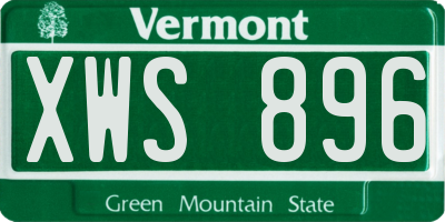 VT license plate XWS896