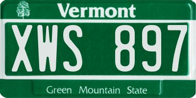 VT license plate XWS897