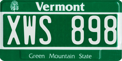 VT license plate XWS898