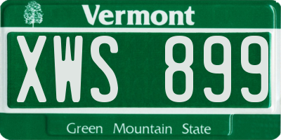 VT license plate XWS899