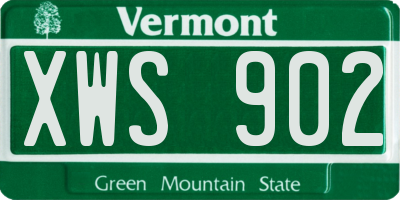 VT license plate XWS902