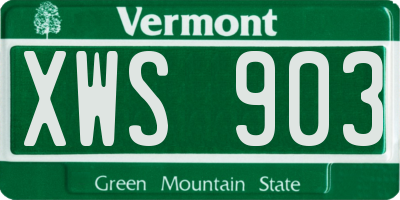 VT license plate XWS903