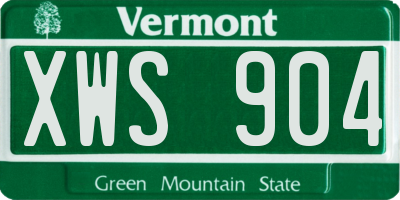 VT license plate XWS904