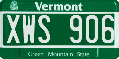 VT license plate XWS906