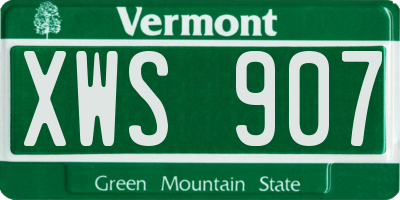 VT license plate XWS907