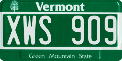 VT license plate XWS909