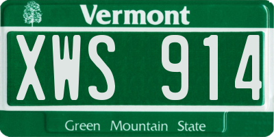 VT license plate XWS914