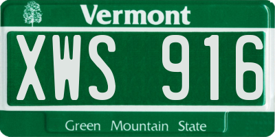 VT license plate XWS916