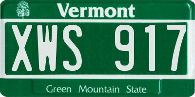 VT license plate XWS917