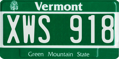 VT license plate XWS918