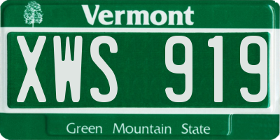 VT license plate XWS919