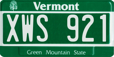VT license plate XWS921